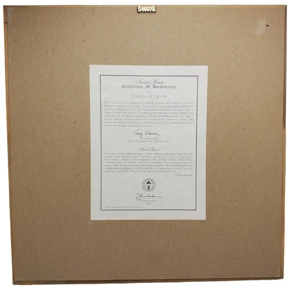 Thomas‎ Kinkade Accent Prints Framed Art Serene Cottage Psalm 23 Gold Frame - Picture 6 of 16